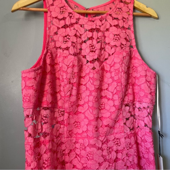 🩷🩷 NWT Trina Turk lace PINK Dress - Parry Sleeveless Lace Sheath SIZE 12 🩷🩷 - Picture 4 of 13